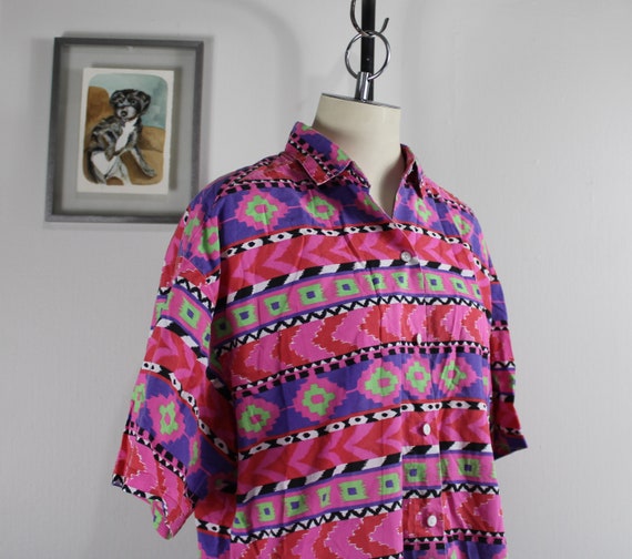 Vintage 1980's/90's Aztec Print Shirt by PennyLane - image 1