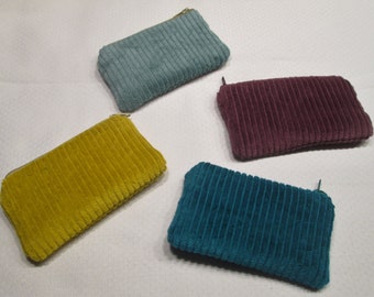 Small purse/case in different colors made of cotton corduroy