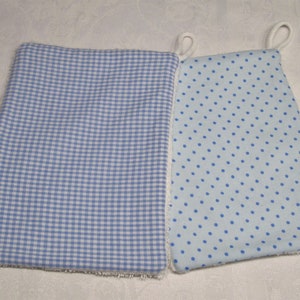 Washcloths, reusable, twin pack 2 pieces, light blue, cotton/terry cloth image 1