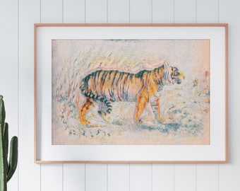 Tiger Art Print, Tiger Painting, Boho Wall Art, Jungle Home Decor