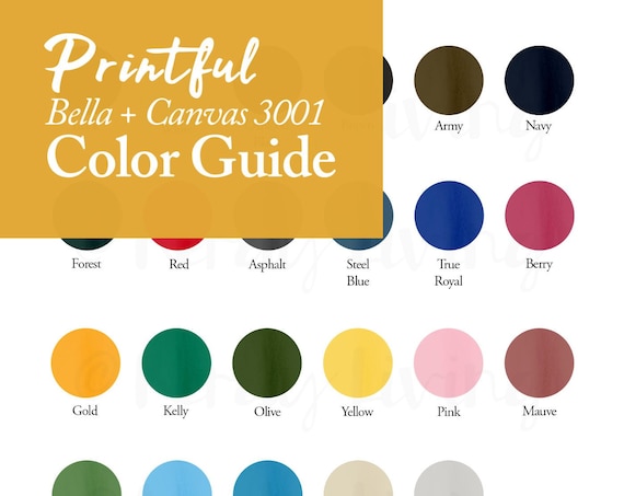 Download Free Printful Color Guide Bella Canvas 3001 Color Chart (PSD) - Free Mockup Designer Vista ...