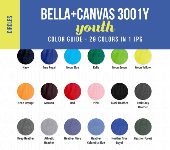 Bella Shirt Color Chart