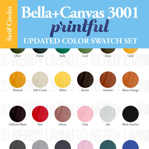 Bella Canvas Color Chart 3001