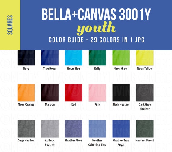 Bella Canvas 3005 Color Chart