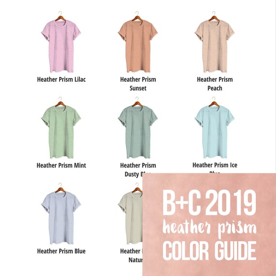 Bella T Shirts Color Chart