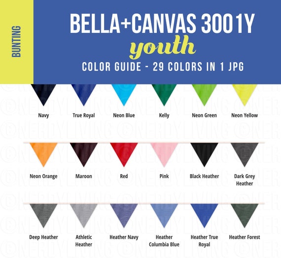 Bella Shirt Color Chart