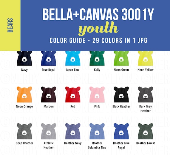 Bella And Canvas Color Chart