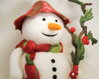 Table wreath *Snowman in the winter forest XXL*