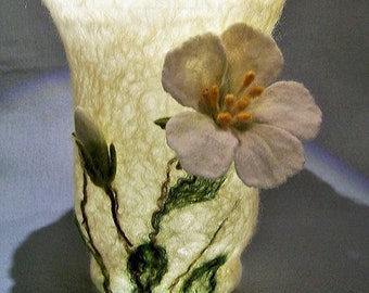 Lantern *Christmas rose*, felted, felt lantern