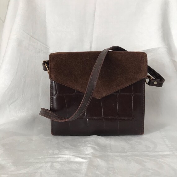 Vintage 1980s Croc / Leather 'Camera' Cross Body B