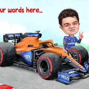 Lando Norris Personalisierte F1 Grußkarte