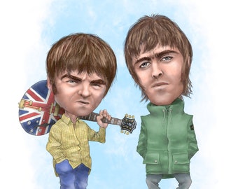 Carte de voeux personnalisée Oasis / Liam Gallagher / Noel Gallagher