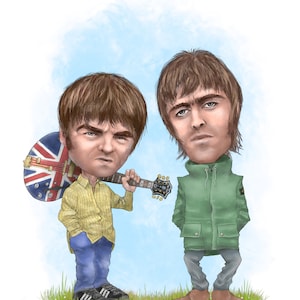 Biglietto d'auguri personalizzato Oasis / Liam Gallagher / Noel Gallagher