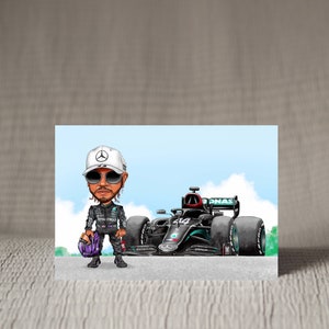 Carte personnalisée de course automobile de Formule 1 Lewis Hamilton image 2