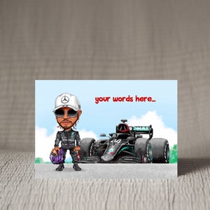 Carte personnalisée de course automobile de Formule 1 Lewis Hamilton image 5