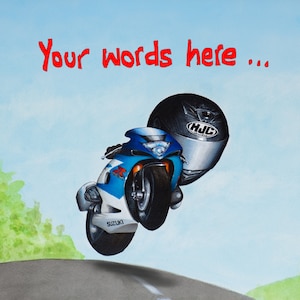 Suzuki GSXR Biker Motorrad Rennkarte