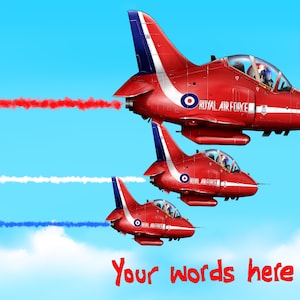 Red Arrows Flugzeug Grußkarte