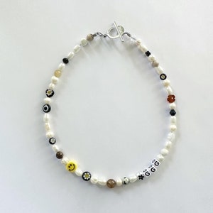 Handmade Beaded Necklaces, Dark Pearl Necklace, Unisex Beaded Necklace, Mens Beaded Necklace, Freshwater Pearl Necklace