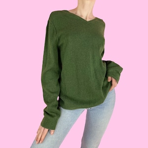 Y2K Green Academia Skater Sweater Size Large