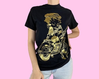 Vintage 80s 1989 Betty Boop Motorcycle Short Sleeve Crewneck T-shirt Size Small