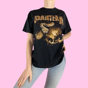 Vintage 90s Pantera Skull Snake Mall Goth T-shirt Size Medium
