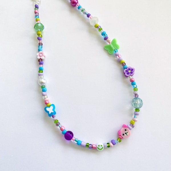 Pastel Bead Necklace - Etsy