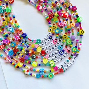 Handmade Beaded Necklace, Beaded Name Necklace, Name Necklace, Personalized Necklace, Beaded Choker, Rainbow Necklace, Custom Necklace image 3