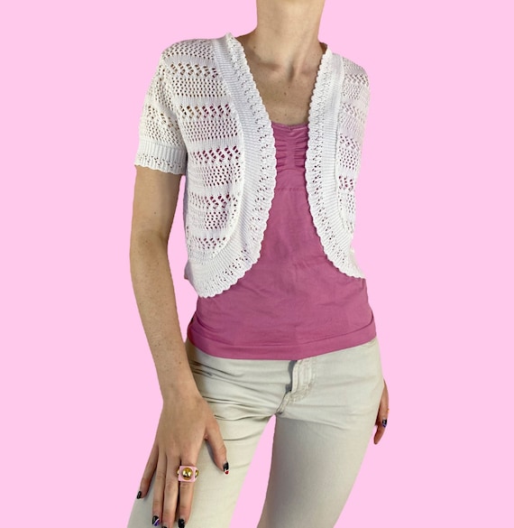Semi-Sheer Snowflake Crochet Knit Shirt