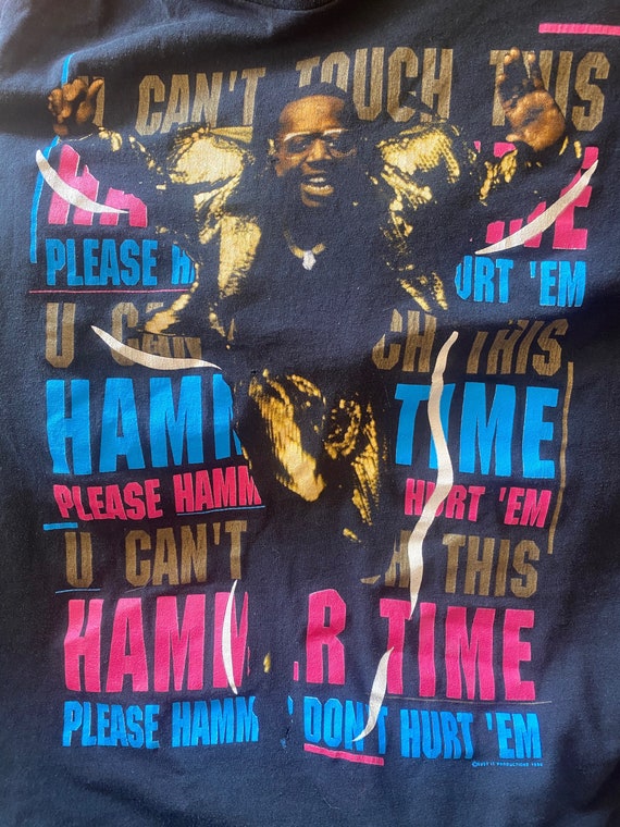 Vintage 90s Black Neon MC Hammer Time 1990 Can’t … - image 4