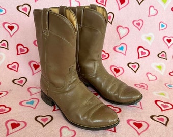 Vintage Butterscotch Peachy Leather Cowboy Western Boots US  display picture 2