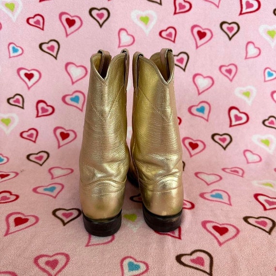 Vintage 90s Justin Gold Leather Western Cowgirl B… - image 5