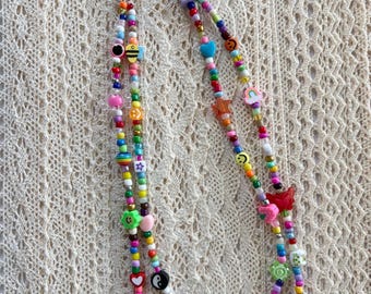 Rainbow Beaded Pants Double Strand Chain