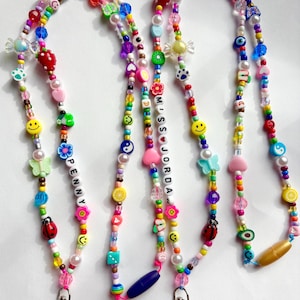 Customizable Badge Holder, Teacher Badge, Nurse Badge, Gifts for Nurse, Beaded Lanyard, Beaded Necklaces, Custom Keychains image 4