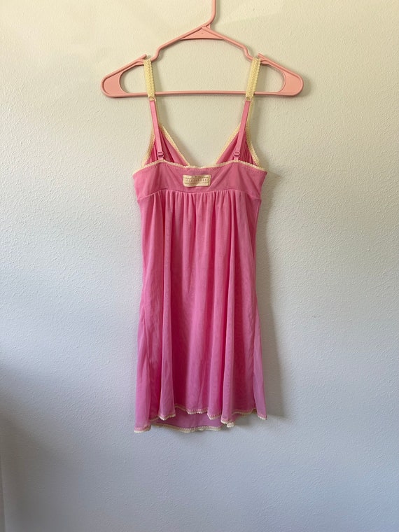 Y2K Pink Mesh Mini Slip Dress size medium - image 5