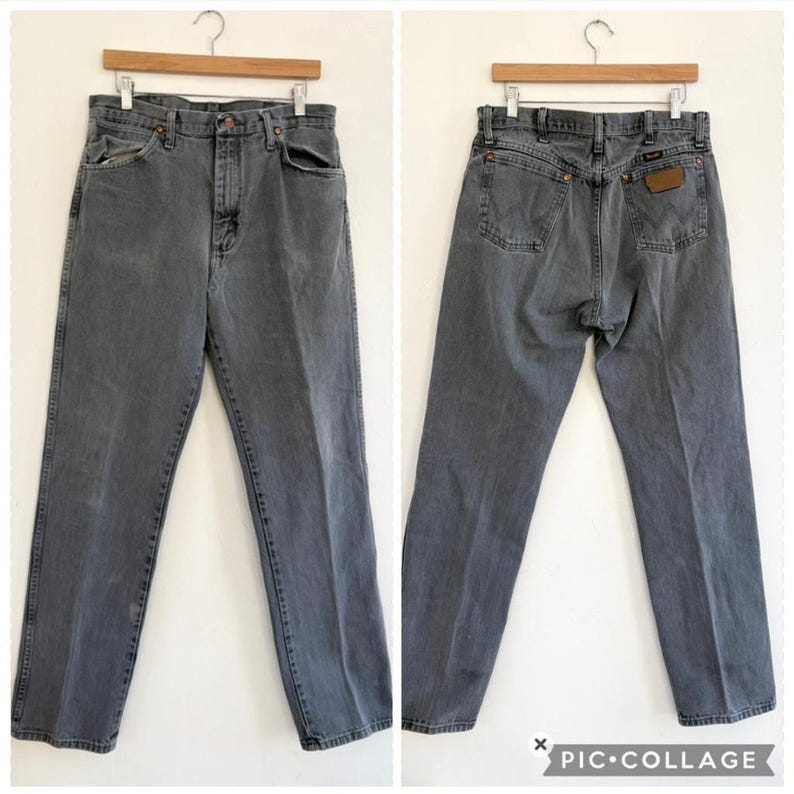 Vintage faded grey wash western jeans by Wrangler W30/31 image 7