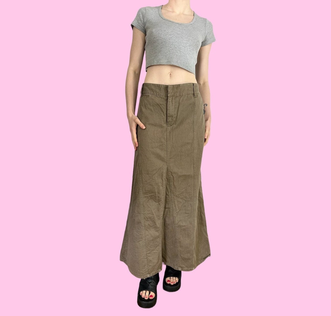 Y2K Tommy Hilfiger Cargo Maxi Skirt (XL)
