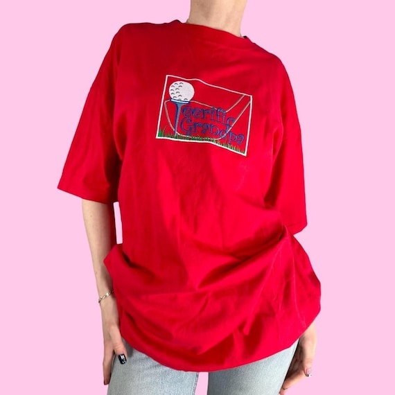 Vintage Embroidered Golf Grandpa T-Shirt Size XLa… - image 1