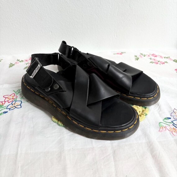Black Leather Platform Sandals by Dr Martens “zane” Size 8  display picture 3