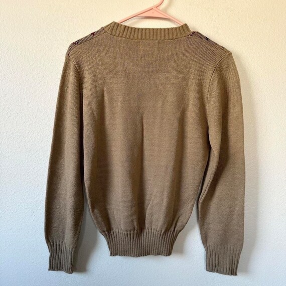 Vintage 70s Brown Argyle Grandpa Sweater size sma… - image 4