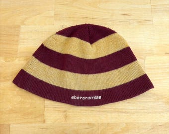 Vtg 90s Y2K Abercrombie & Fitch Babydoll Striped Ribbed Knit Winter Beanie Women Vintage Y2K Abercrombie & Fitch Womens Large Baby Doll Bella  main image 2
