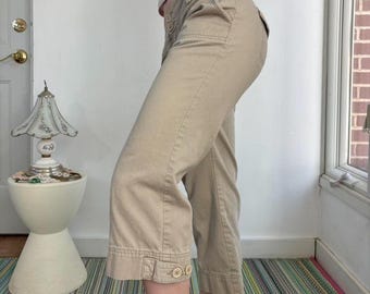 Y2K tan low rise capris by Abercrombie & Fitch Size 6