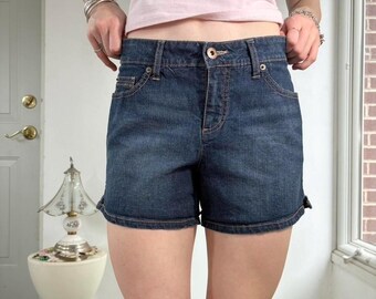 Y2k low rise dark wash denim loose fit shorts by Faded Glory size 6