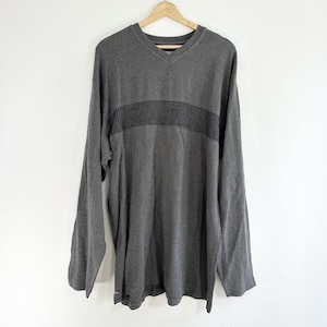 Vintage Chaps Grey Black Striped Skater Sweater Shirt Size xLarge