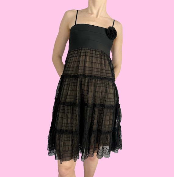 Y2k Black Mesh Whimsy Goth Dress Size Small