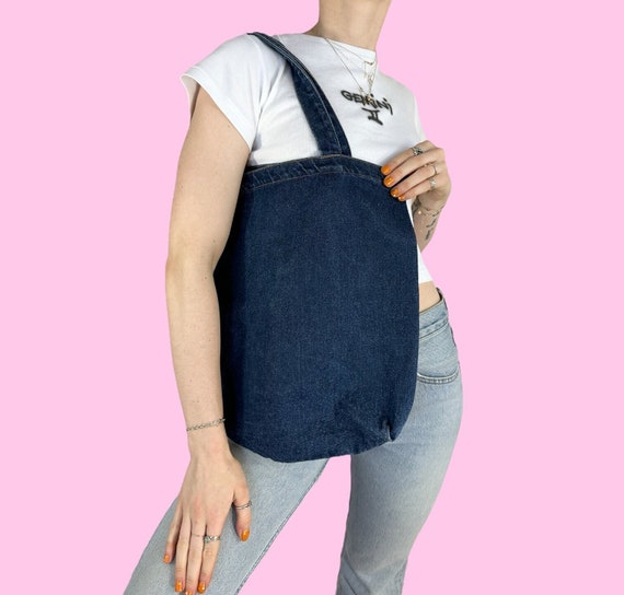 Denim bag - refashioned jeans bag shoulder bag  - Artmosfair
