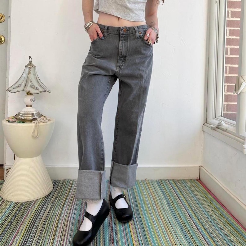Vintage faded grey wash western jeans by Wrangler W30/31 image 4