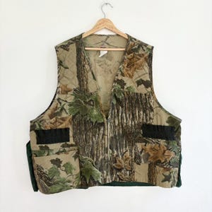 Vintage 90s Camo Zip up Vest Size 2XL - Etsy