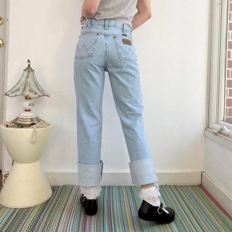 Vintage light wash western jeans by Wrangler W27/28 image 1