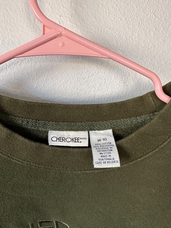 Vintage 90s Cherokee Dark Green Sweatshirt Size s… - image 5