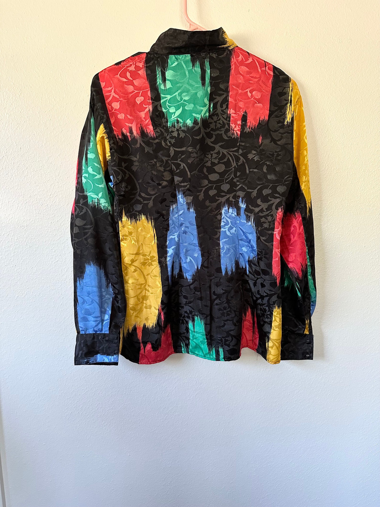 Abstract Brushstroke Print Button-Up Shirt